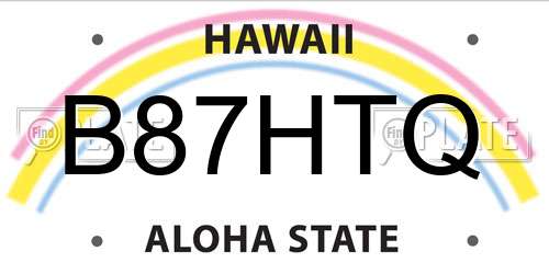B87HTQ Hawaii License Plate