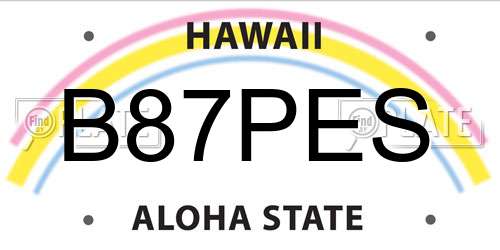 B87PES Hawaii License Plate