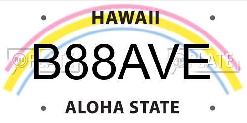 B88AVE Hawaii License Plate