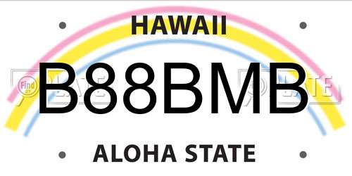 B88BMB Hawaii License Plate