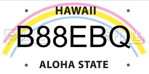 B88EBQ Hawaii License Plate