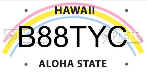 B88TYC Hawaii License Plate