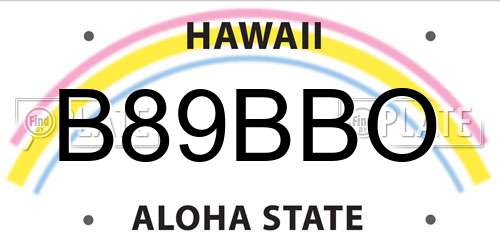 B89BBO Hawaii License Plate