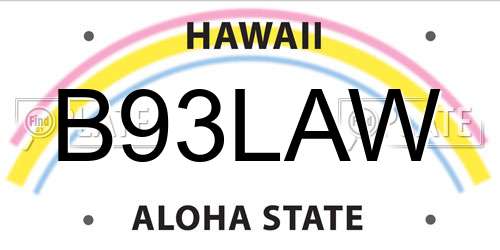 B93LAW Hawaii License Plate