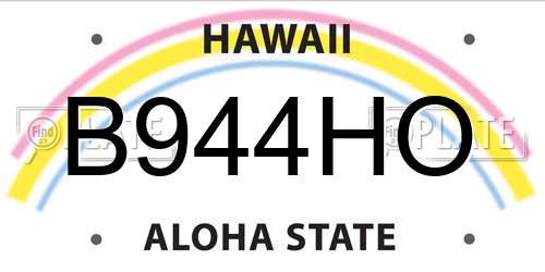 B944HO Hawaii License Plate