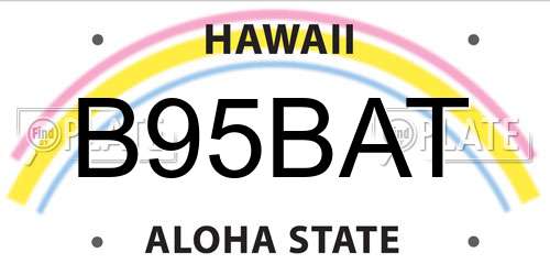 B95BAT Hawaii License Plate