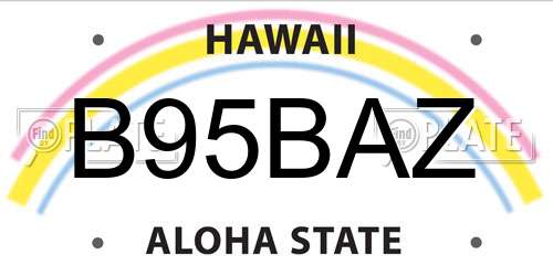 B95BAZ Hawaii License Plate