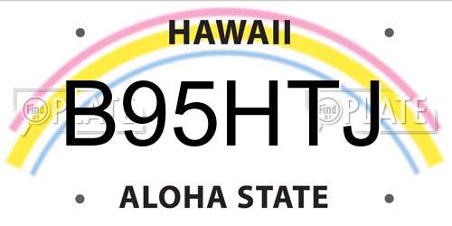 B95HTJ Hawaii License Plate