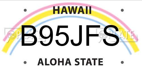 B95JFS Hawaii License Plate