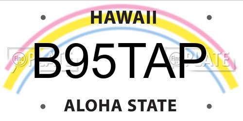 B95TAP Hawaii License Plate