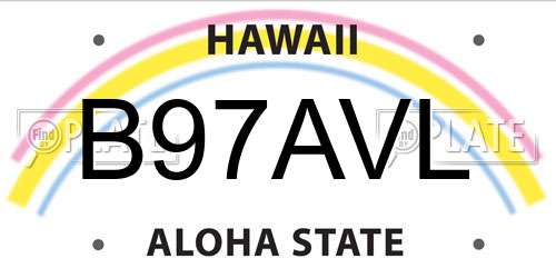 B97AVL Hawaii License Plate