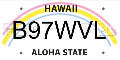 B97WVL Hawaii License Plate