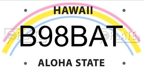 B98BAT Hawaii License Plate