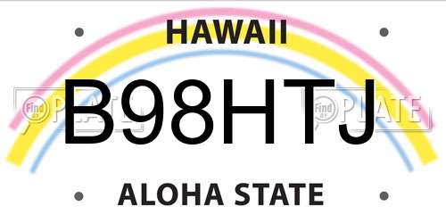 B98HTJ Hawaii License Plate
