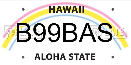 B99BAS Hawaii License Plate