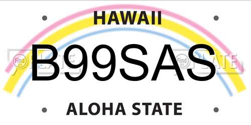 B99SAS Hawaii License Plate