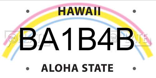 BA1B4B Hawaii License Plate