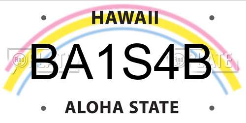 BA1S4B Hawaii License Plate