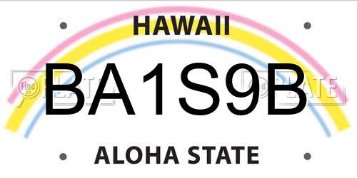 BA1S9B Hawaii License Plate