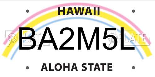 BA2M5L Hawaii License Plate