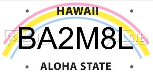 BA2M8L Hawaii License Plate