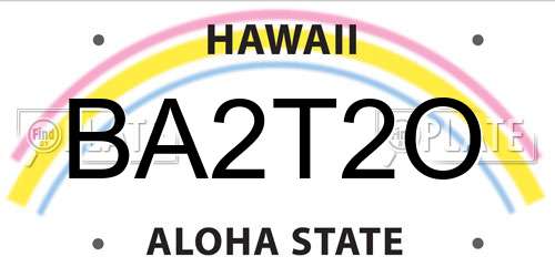 BA2T2O Hawaii License Plate