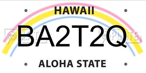 BA2T2Q Hawaii License Plate