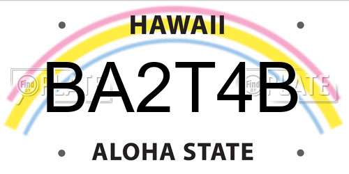 BA2T4B Hawaii License Plate
