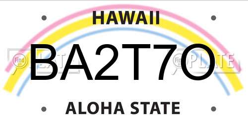 BA2T7O Hawaii License Plate