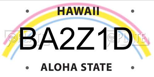 BA2Z1D Hawaii License Plate