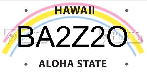 BA2Z2O Hawaii License Plate