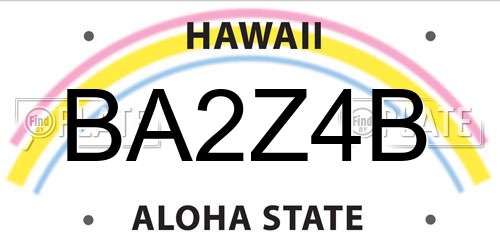 BA2Z4B Hawaii License Plate