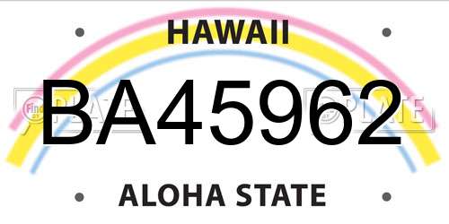 BA45962 Hawaii License Plate