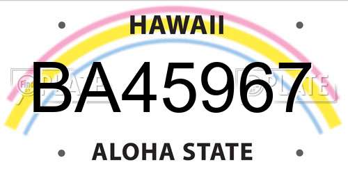 BA45967 Hawaii License Plate