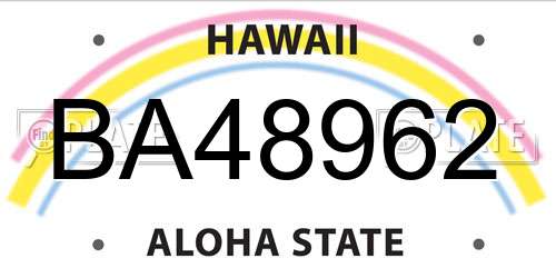 BA48962 Hawaii License Plate