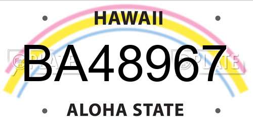 BA48967 Hawaii License Plate