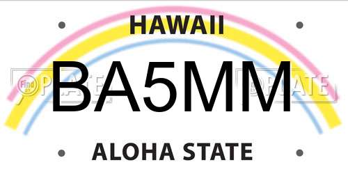 BA5MM Hawaii License Plate