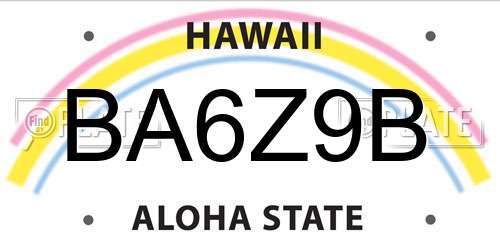 BA6Z9B Hawaii License Plate