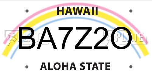 BA7Z2O Hawaii License Plate