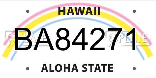BA84271 Hawaii License Plate