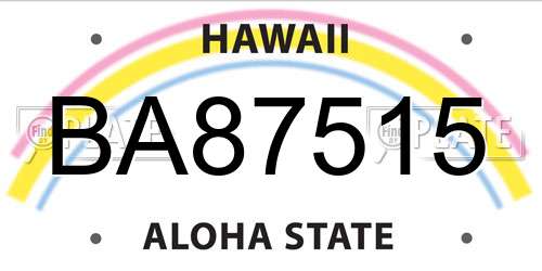 BA87515 Hawaii License Plate