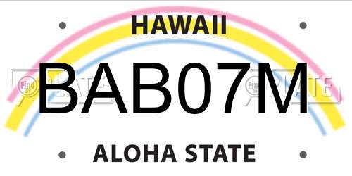BAB07M Hawaii License Plate