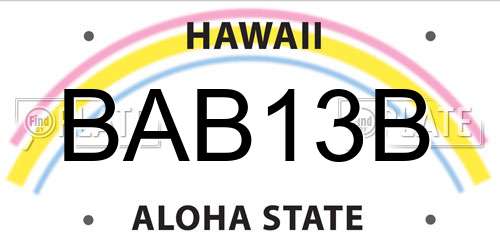 BAB13B Hawaii License Plate