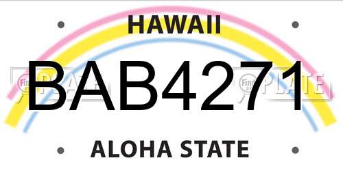 BAB4271 Hawaii License Plate