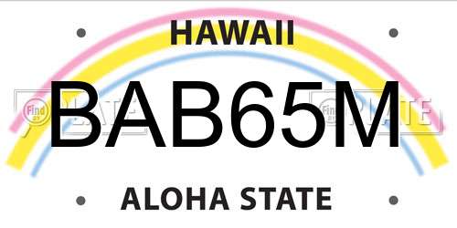 BAB65M Hawaii License Plate