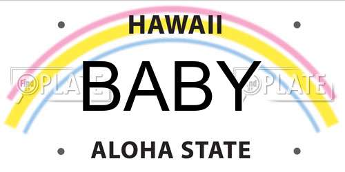 BABY Hawaii License Plate