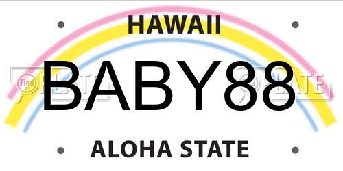 BABY88 Hawaii License Plate