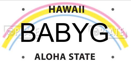 BABYG Hawaii License Plate