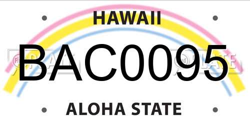 BAC0095 Hawaii License Plate