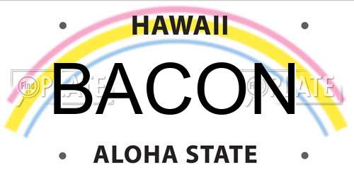 BACON Hawaii License Plate